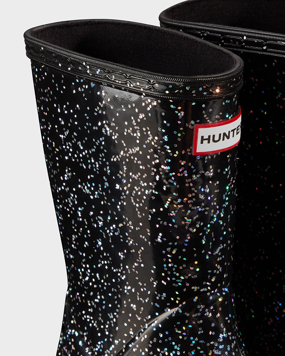 Galochas Hunter Criança Pretas - Original First Giant Glitter - 24NSFTIAE